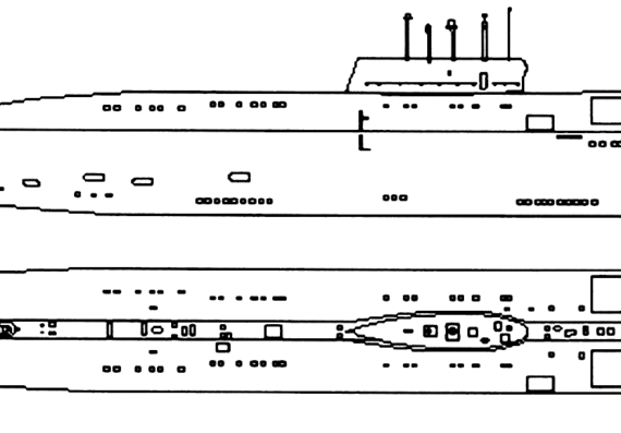 USSR submarine Project 661 Anchar [Papa-class Submarine] - drawings, dimensions, pictures